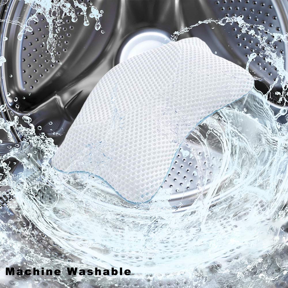 Non Slip Bath Pillow, Luxury Spa Bathtub Head & Neck Rest Support, Permeable Quick Drying Air Mesh Tub Pillow with 4 Large Suction Cups, Whirlpool, Jacuzzi & Standard Tubs, Soft and Relaxing: Beauty