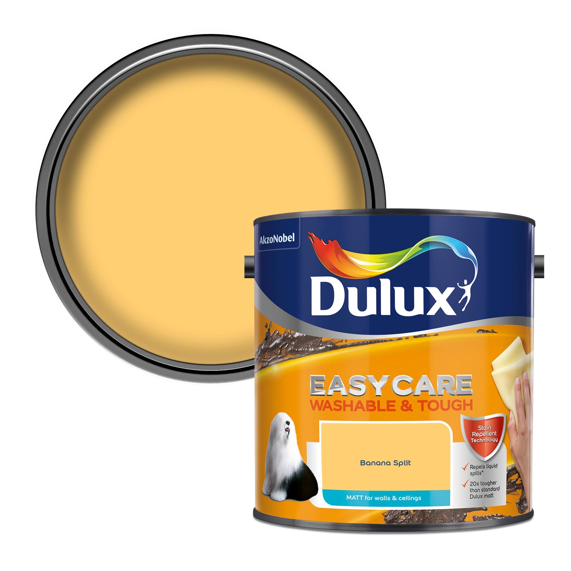 Dulux Easycare Washable & Tough Matt Emulsion Paint - Banana Split - 2.5L