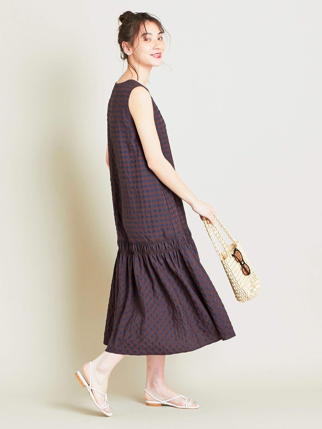 Amazon ビューティ ユース ユナイテッドアローズ By ギンガムチェックティアードノースリーブワンピース O 2730 Moca 27 S ワンピース チュニック 通販