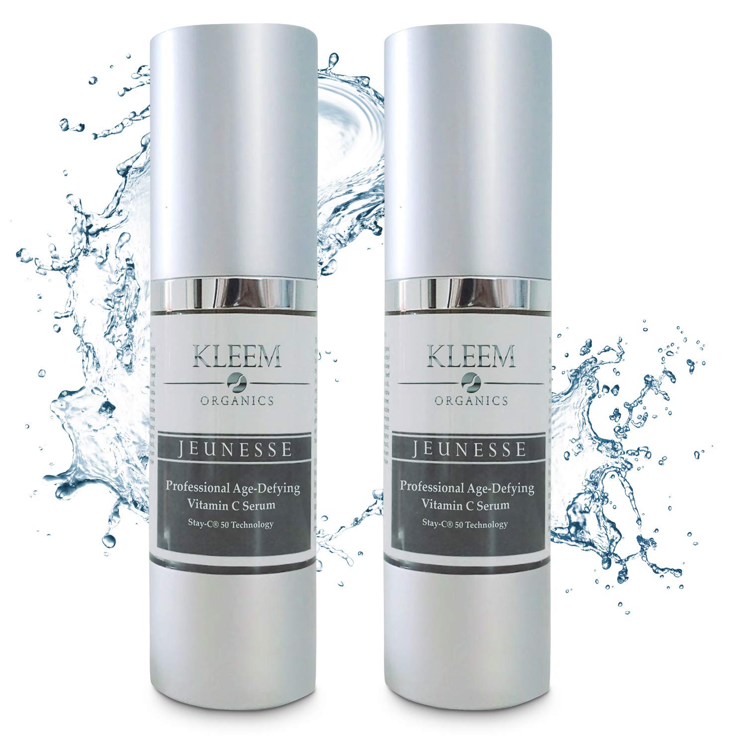Kleem Organics 20% Vitamin C Serum for Face with Hyaluronic Acid, Vitamin E & Aloe - Natural Formula to Reduce Dark Spots, Wrinkles & Blemishes – Brightens Skin for a Radiant Glow - Pack of 2 — image 1