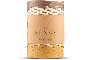 S SENSY Sensy Premium 317 Yards%100 Paper Multi-Color Raffia Paper Craft Ribbon Packing Paper Twine (401)