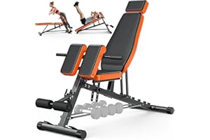 XDDIAS Roman Chair, Adjustable Weight Bench Back Extension Machine for Home Gym, 1000LBS All-in-One Sit Up Bench with Dumbbell Rack, Incline, Decline, and Flat Bench for Hyperextension, Core, Glute