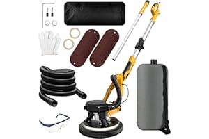 1250W Drywall Sander, 11.5A Electric Drywall Sander with Vacuum Dust Collector, 800-1800RPM 5 Variable Speed, Popcorn Ceiling