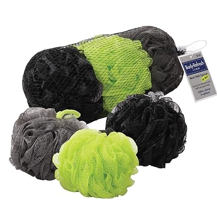 Cala Imported Premium Quality Light Weight Easy to Use Soft Touch Cleansing Shower Bath Mesh Men's Loofah Sponge 3 Pcs Pack For Mens