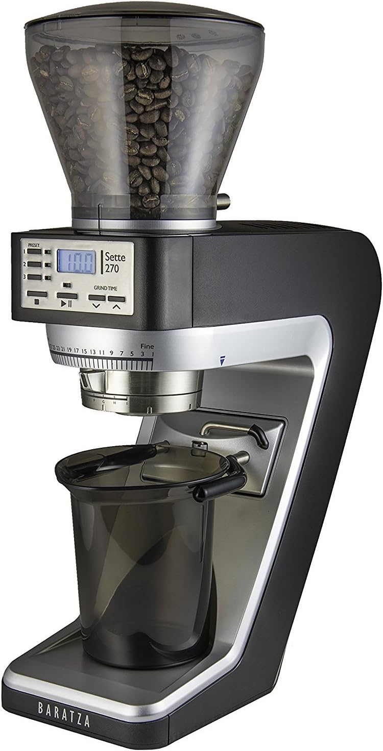 Baratza Burr Coffee Grinder for Espresso Grind and Other Fine Grind Brewing Methods Only (with 4 ounce Silver Canyon Coffee) (Sette 270)
