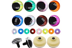 DCGFXIYU 16 Set 3D Large Safety Eyes for Crocheting, 35mm Safety Eye for Stuffed Animals with Washers, Plastic Eyes for Croch