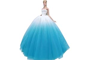 APATSUKI White Blue Bridal Doll Clothes Wedding Dress for 11.5inch Girl Doll Outfits Party Princess Gown 1/6 Dolls Accessories (Style K)