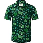 Arvilhill Men's St Patricks Day Printed Button Up Shirt
