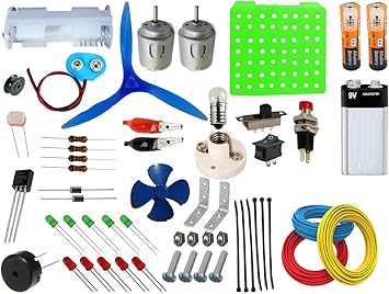IDEA AND INNOVATION INCORPORATION Electronics Loose Parts Materials Science Project Kit (Multicolour)- Pack of 55