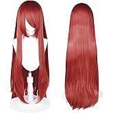 UTIEHD 100cm / 40 Inch Long Wig, Universal Costume Wig, Perfect for Party, Festivals, and Halloween (Auburn)