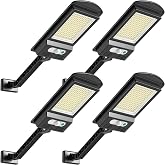 Engrepo Solar Lights Outdoor with Motion Sensor | 3 Lighting Modes, 168 LEDs, Waterproof, Adjustable Mount, Flood Light for Fence, Patio, Front Door, Path, Garden. 4 Pack