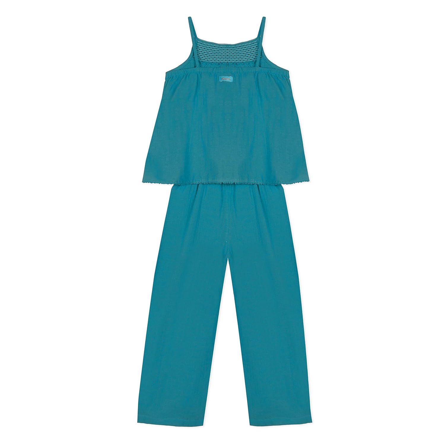 Catimini Jumpsuit in Lagoon-Blue Seersucker