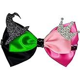 Witch Princess Hair Bow Clip Witch Merch Gift for Women Witch Movie Fans Halloween Witch Costume Dress up Hair Accessories Pink Green