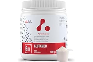 ATP LAB Glycine Powder with L-Glutamine, 500g 100-Servings - Pharmaceutical-Grade Pure Organic Amino Acid Blend - 3g Glycine 