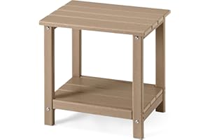 �鶹�� Basics Outdoor Side Table, 42cm x 32cm x 42cm, Wood-Like Brown, 1-Pack