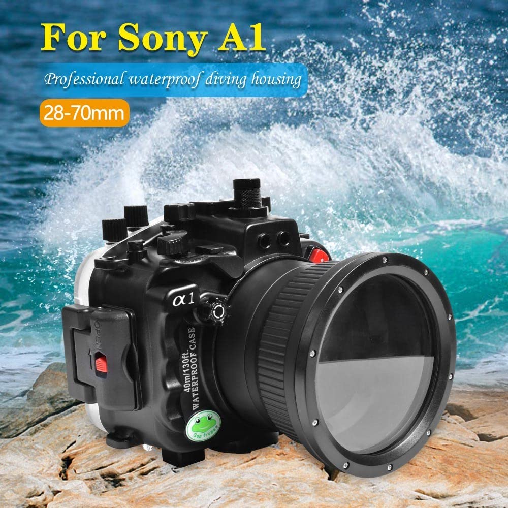 Seafrogs Underwater Housing for Sony A1 40M/130FT Waterproof Case With Standard Port for Sony 28-70mm F3.5-5.6, 16-35mm F/4, 24-70mm F/4 lens