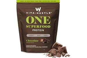 VitaHustle All-in-One Nutrition Shake, Chocolate - Plant Based Protein Powder by Kevin Hart – Vegan Meal Replacement Shake with KSM66 Ashwagandha & 86+ Superfoods - Organic Meal Replacement Powder