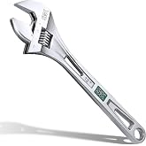 SK 12-Inch Adjustable Wrench, 1-9/16" Jaw Capacity, SAE&amp;Metric Scales | X-Frame Handle, Precision Jaw, Chrome Vanadium Steel, Chrome-Plated Rust Resistant Finish