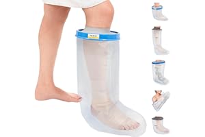 TKWC INC 100% Waterproof Leg Cast Cover for Shower – Reusable Watertight Foot Protector with Anti-Slip Bottom – Comfortable, Easy to Use