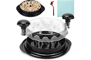 TEDMAX Chicken Shredder,Chicken Shredder Tool Twist Large Meat Shredder with Clear Cover and Non-Skid Base, Ergonomic Handle,Dishwasher Safe,Equipped with Pad Cloth and Brush (Black Chicken Shredder)