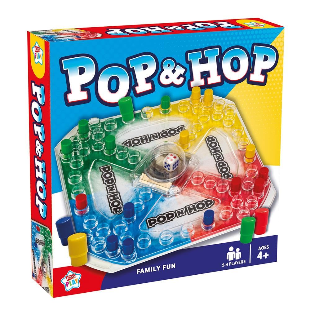 Kids Play Pop 'N' Hop! Get Your Pieces Home! Classic Game for 2-4 Players