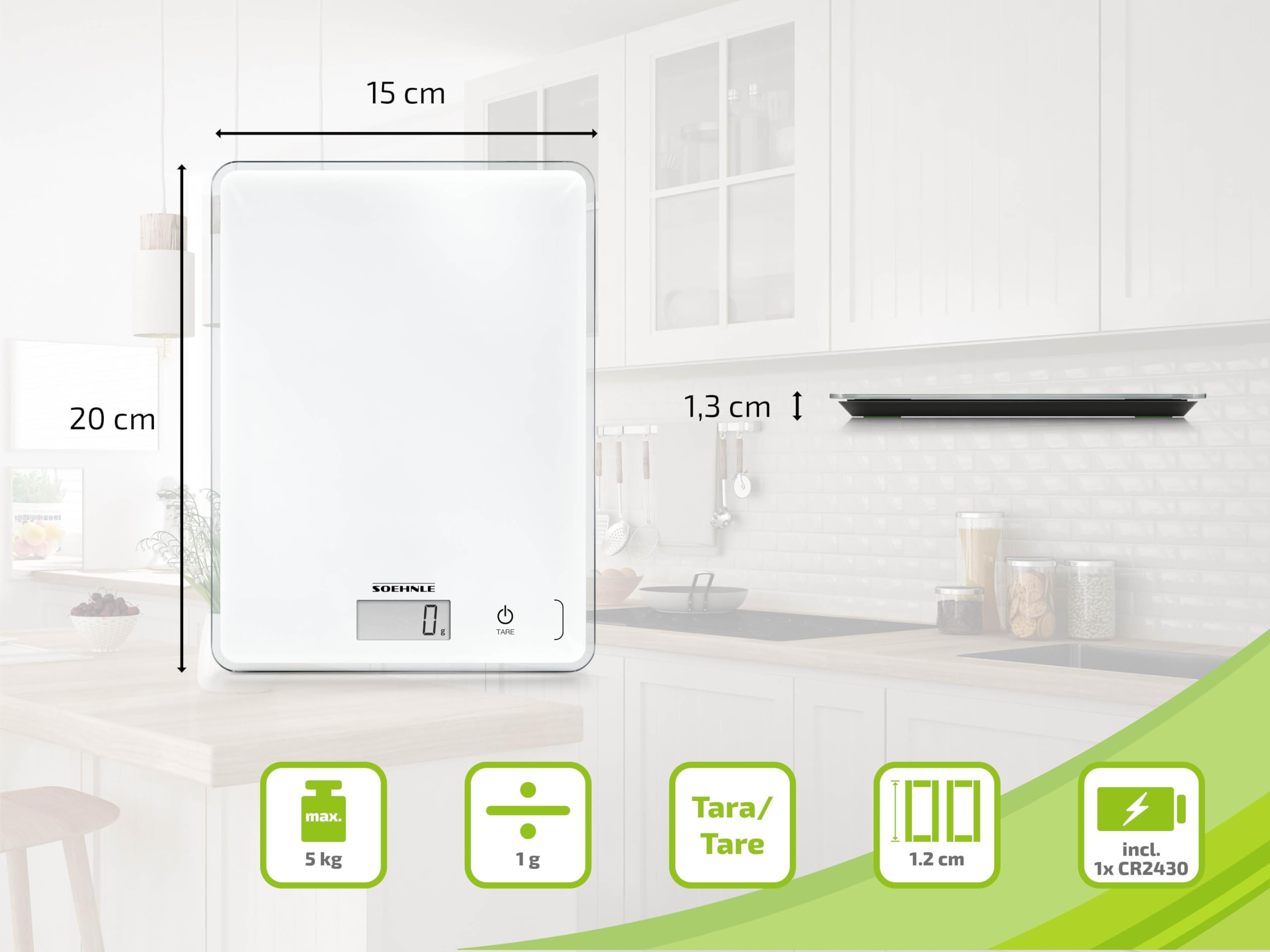 Soehnle Page Compact 300 Digital Kitchen Scales up to 5 kg Capacity