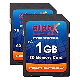 AlphX 1gb SD Secure Digital Memory Cards, Pack of 2