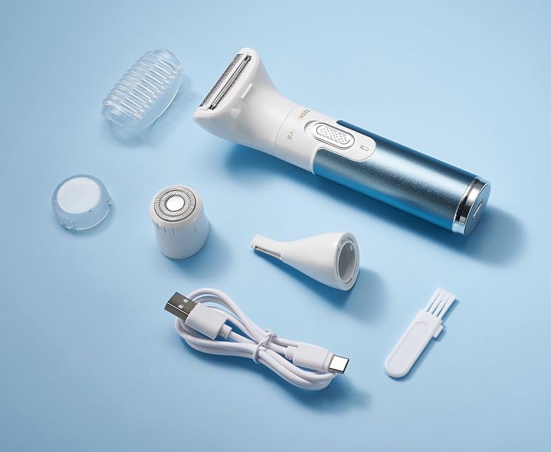Rasoir électrique 3 en 1 pour femme sans douleur – Portable rechargeable pour le visage, les bras, les jambes, les aisselles et le bikini QR-8082