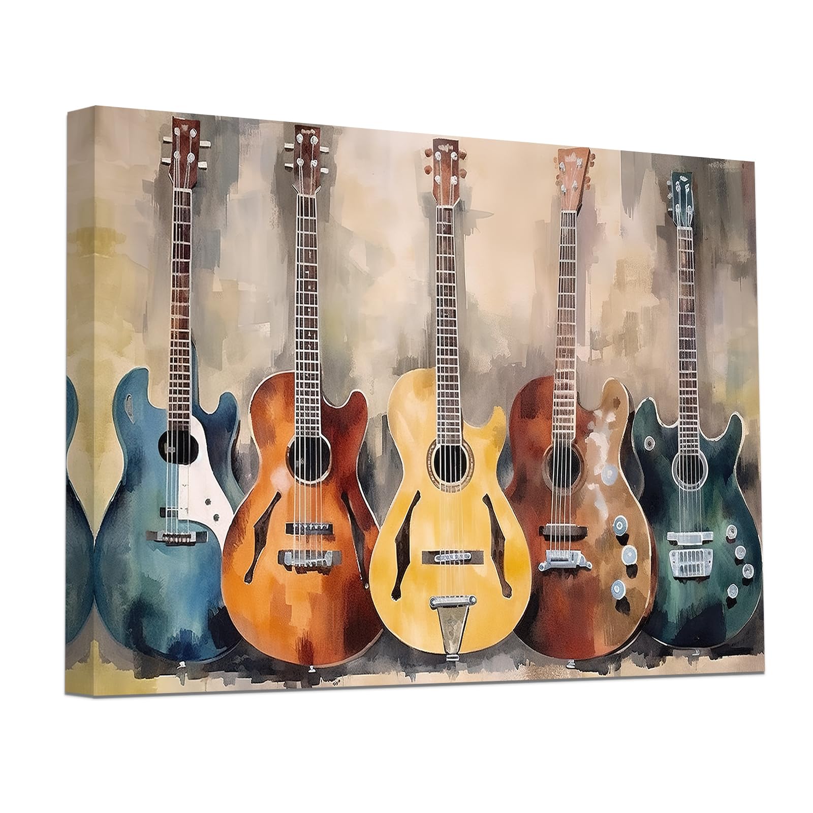 CCWACPP Guitar Canvas Wall Art Music Painting Wall Decor Musical Themed Prints Artwork for Music Studio Pub Bar Home Decor Framed (40x60cm)