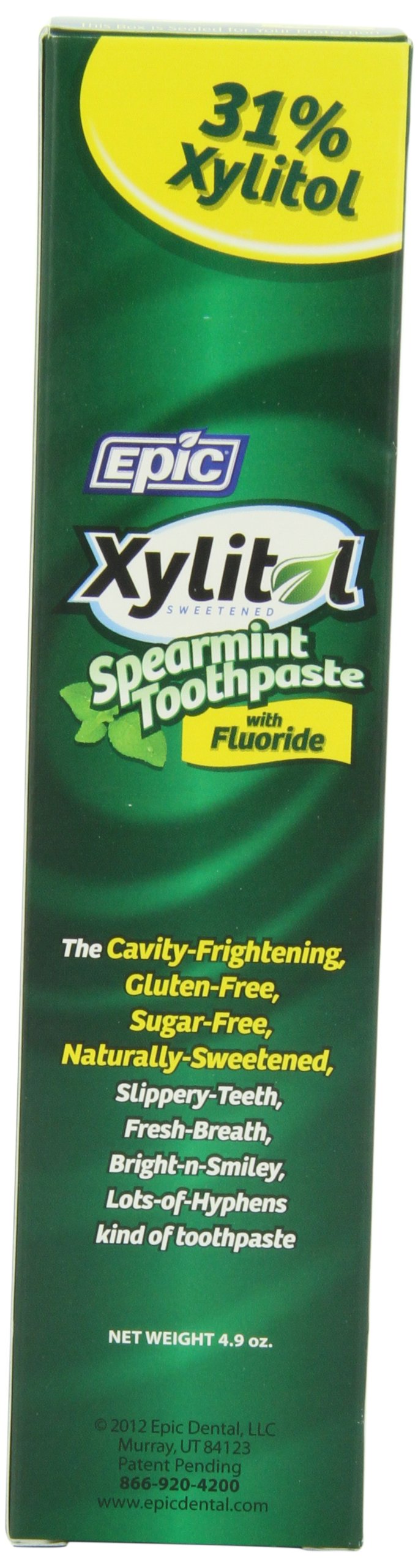 Epic Dental 100 Xylitol Sweetened Gum, Spearmint, 12