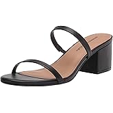 Amazon Essentials Women's Thin Two Strap Heeled Slide