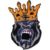 CHBROS King Gorilla Embroidered Patch, Iron on Patches for Clothing, Jackets, T-Shirt, Backpacks
