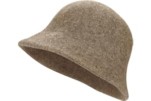 IBLUELOVER Women Cloche Bucket Hat Vintage Faux Wool Felt Hat Winter Warm Church Bowler Cap Ladies Fedora Fall Bell Round Cap