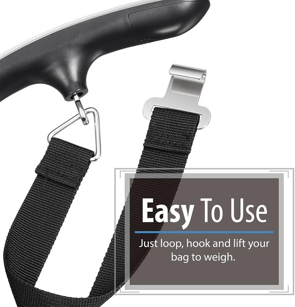  | Fosmon Digital Luggage Scale, Digitial LCD Display Backlight Baggage Scale with 110lbs Capacity, Portable Stainless Steel Hanging Luggage Weight Scale with Tare Function for Travelers - Silver | Luggage Scales