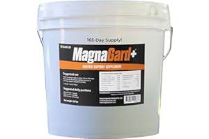 MagnaGard Plus- Gastric Support Supplement for Horses with Omega 3s | Relieves Ulcers, Calming Supplement, Magnesium & Other Vital Minerals | Powder, 20lb Bucket, 5-Month Supply | by Eagle Equine