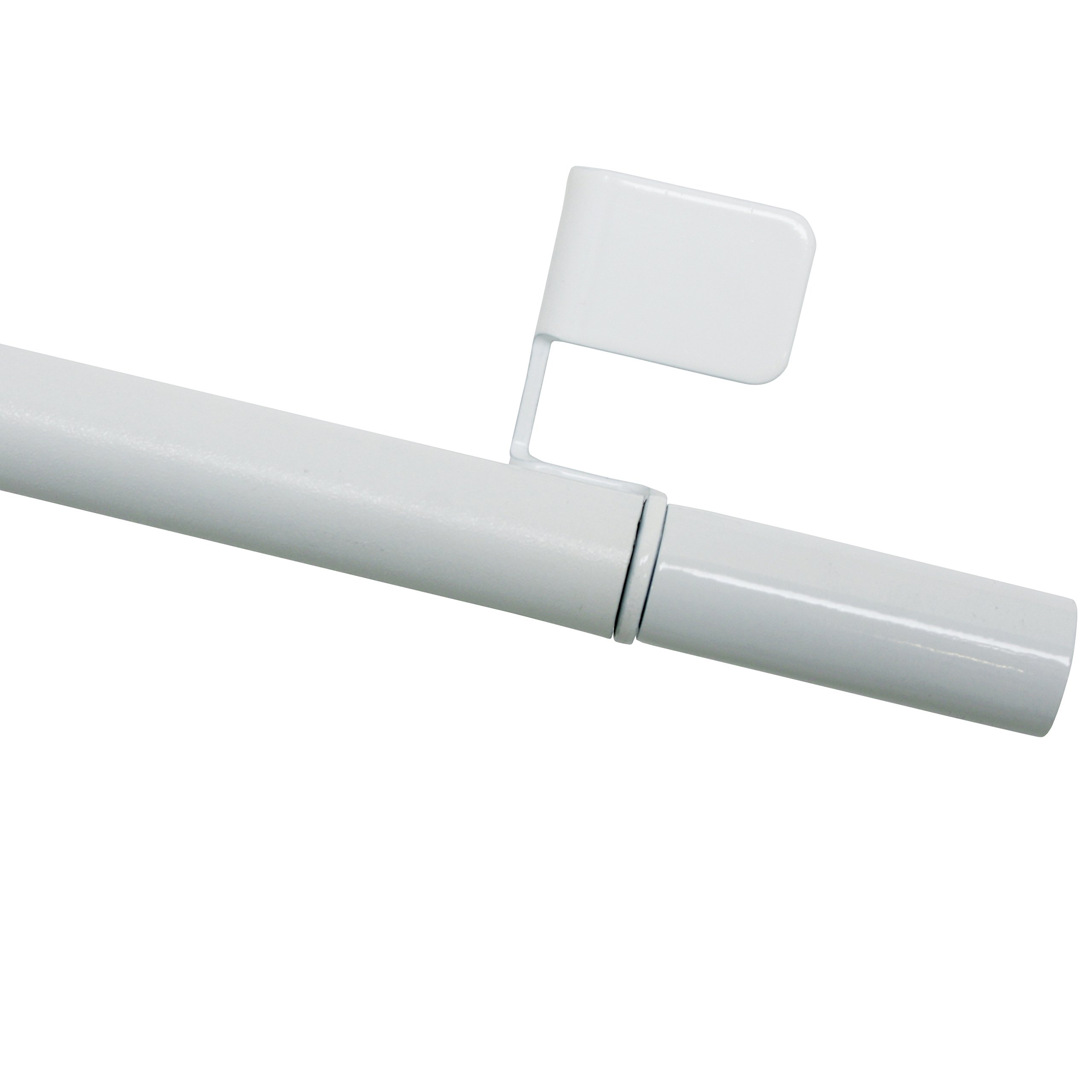 Gardinia Clamping Rod, Rotating Bar, Drill- and Screw-less Assembly, Press&Go Filigrano Cylinder, 8/10 mm Diameter, 30-50 cm Long, Metal, White