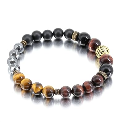 Amazon Co Jp タイガーアイ ブレスレット オニキス ヘマタイト