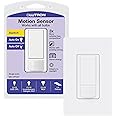 Lutron Maestro Motion Sensor Light Switch w/ Wallplate for Bathroom, Garage, Laundry Room, Closet, for Light Bulbs, Occupancy and Vacancy Sensor, Single-Pole Only, No Neutral Req, MS-OPS2HW-WH, White