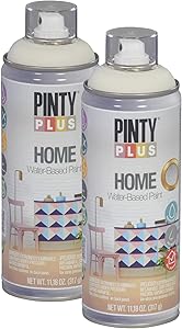 Pintyplus Home Spray Paint - White Linen - 11.2 oz Aerosol - 2 Pack, Low Odor, Low VOC, Matt Finish, Water Based, Environmentally Friendly, Ideal for Indoor Household Projects, Pack of 2