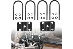 JOHNTRUCK Trailer U Bolt Kit, 7-1/2 inch Height Trailer Leaf Spring U Bolts for 5200-7000 LBS, 3" Round Axle, 1/2” Diameter, 2" Thread Height, Replacement for 20080 (Type 1)