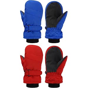 SATINIOR Kids Snow Mittens Waterproof Winter Ski Gloves Warm Thicken Snow Gloves for Girls Boys
