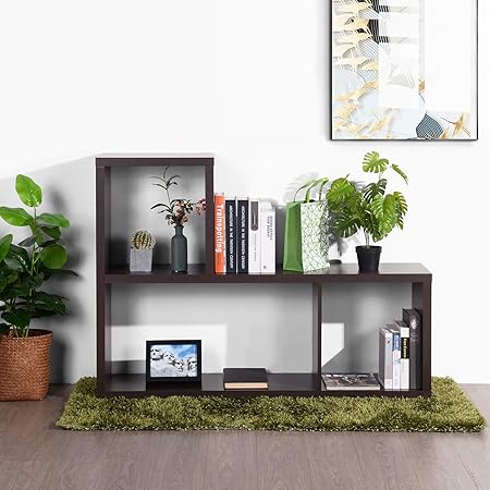 FurnitureR Estantería de Madera con 3 Cubos y estantes Abiertos, Unidad