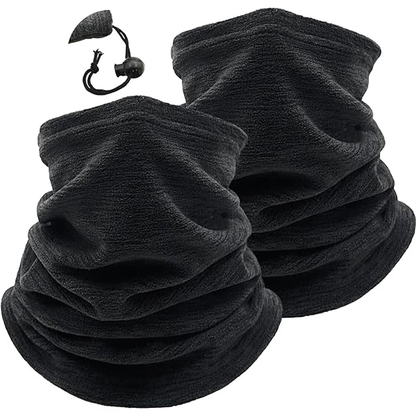 woogwin 2 Pack Winter Neck Gaiter Warmer for Women Men Soft Fleece