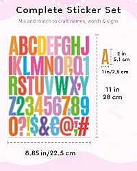 Uniclife 10 Sheets Letter Stickers, 500 Pcs
