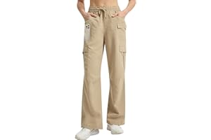 KPSUN Women's Cargo Hiking Pants Lightweight Casual Quick Dry Straight Leg Camping Travel Pant for Work Golf with Multi-Pocket