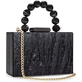 Buric Women Acrylic Clutch Purse Leopard Print Evening Bag Chain Formal Handbag Party Bridal Wedding Clutch Purse for Women