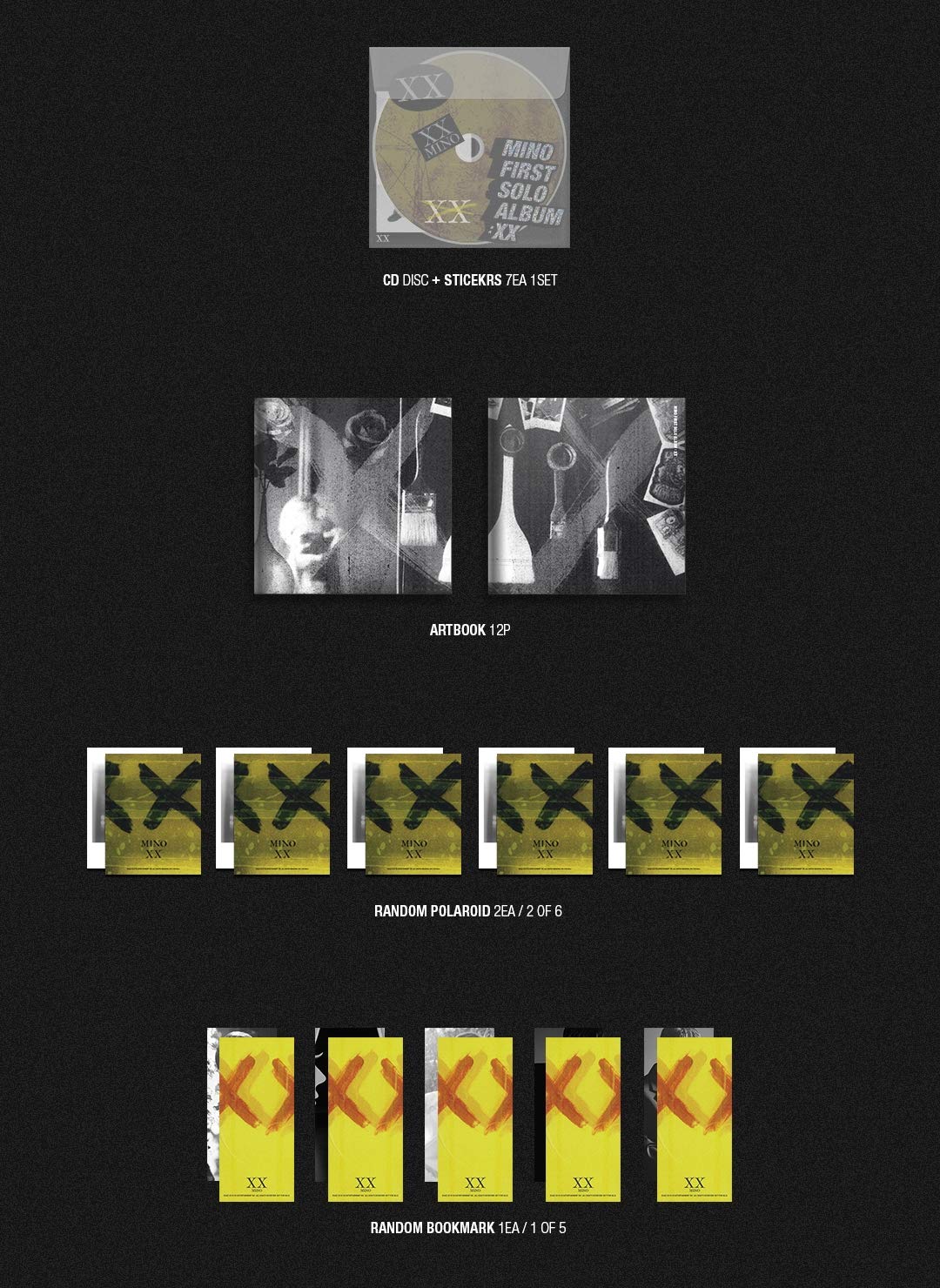 Yg Song Min Ho Mino Xx Ver 1 1st Solo Album Cd Photobook Art Book Stickers Double Sided Folded Poster Extra Photocards Set Amazon Com Music yg song min ho mino xx ver 1 1st solo album cd photobook art book stickers double sided folded poster extra photocards set