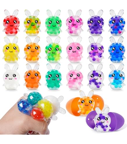 12-Pack Easter Stress Relief Balls - Bunny, Egg & Carrot Squeeze Toys For Easter Baskets & Party Favors