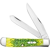 Case XX Pocket Knife TRAPPER - GREEN APPLE BONE PEACH SEED JIG Item #27860-6254 SS - Length Closed: 4 1/8Inches