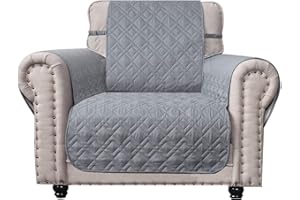 Ameritex Waterproof Nonslip Chair Cover for Leather, Dog Chair Cover Furniture Protector, Ideal Chair Slipcovers for Pets and Kids, Stay in Place (23", Light Grey)